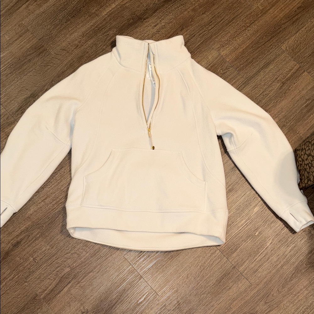 Lululemon Cream Half-Zip Scuba Fleece - Hip length